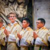 Deacon Zane Langenbrunner, second from left, at his Sept. 29, 2022 ordination as a transitional deacon in St. Peter's Basilica. Deacon Langenbrunner, an Indiana native, was selected to chant the Exsultet at the April 8, 2023, Easter Vigil with Pope Francis in St. Peter's Basilica. (OSV News photo/Jennifer Barton, Today's Catholic)