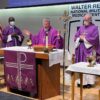 Archbishop Timothy P. Broglio of the U.S. Archdiocese of the Military Services celebrates Ash Wednesday Mass at Walter Reed National Military Medical Center in Bethesda, Md., March 2, 2022. Walter Reed hospital terminated March 31, 2023, a contract with Franciscan priests and brothers to provide pastoral care to Catholics, in advance of Holy Week. (OSV News photo/courtesy U.S. Archdiocese of the Military Services)