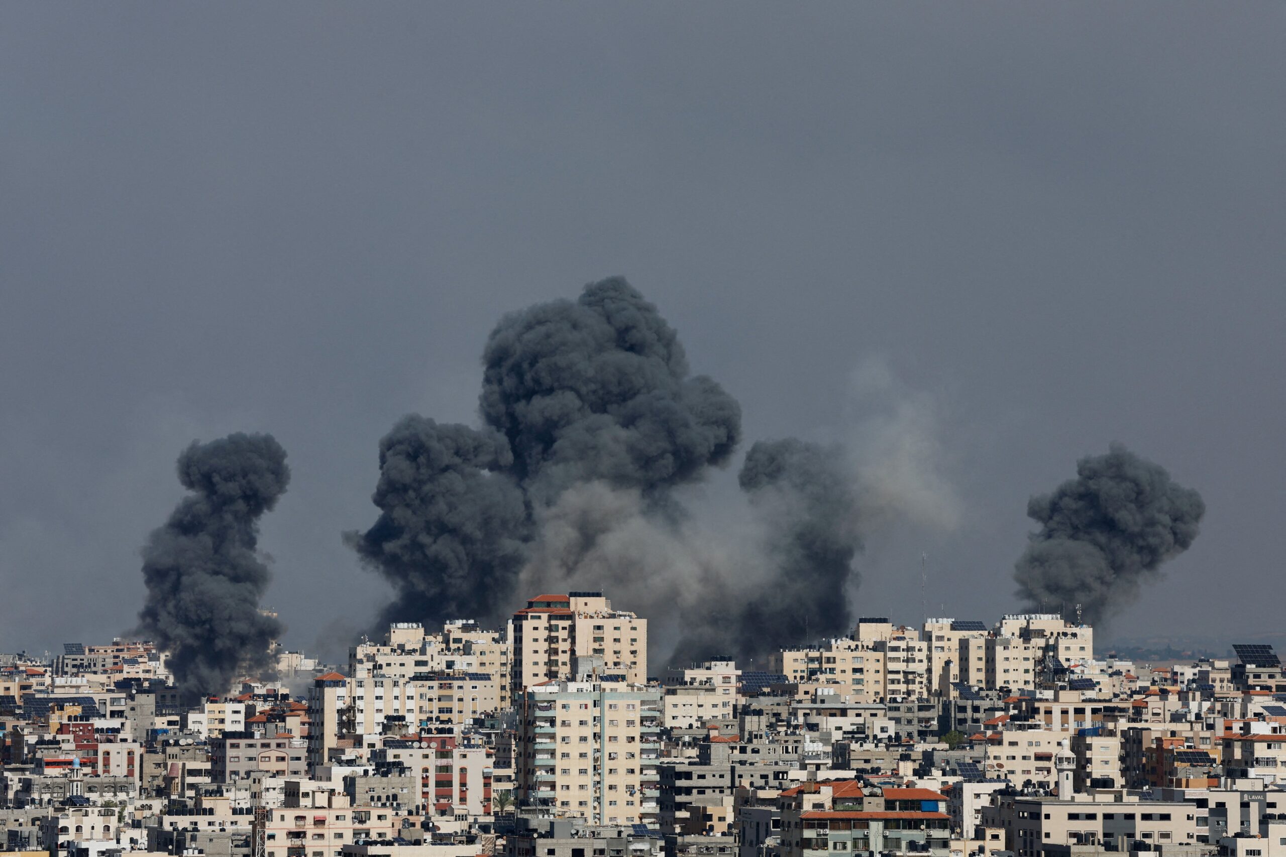 Smoke rises following Israeli strikes in Gaza, Oct. 7, 2023. The strikes were in retaliation after Hamas breached Israeli security along the Gaza border at dawn and entered border communities amidst a barrage of over 2,000 rockets that reached into Jerusalem and the Tel Aviv. (OSV News photo/Mohammed Salem, Reuters)