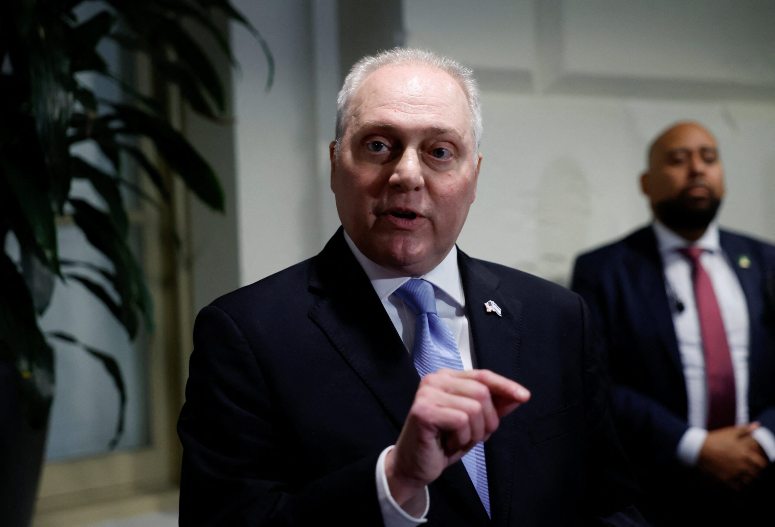 Republican House Majority Leader Steve Scalise of Louisiana, a Catholic, speaks to the media as he announces that he is withdrawing his candidacy for Speaker of the House at the U.S. Capitol in Washington, U.S., October 12, 2023. (OSV News photo/Evelyn Hockstein, Reuters)