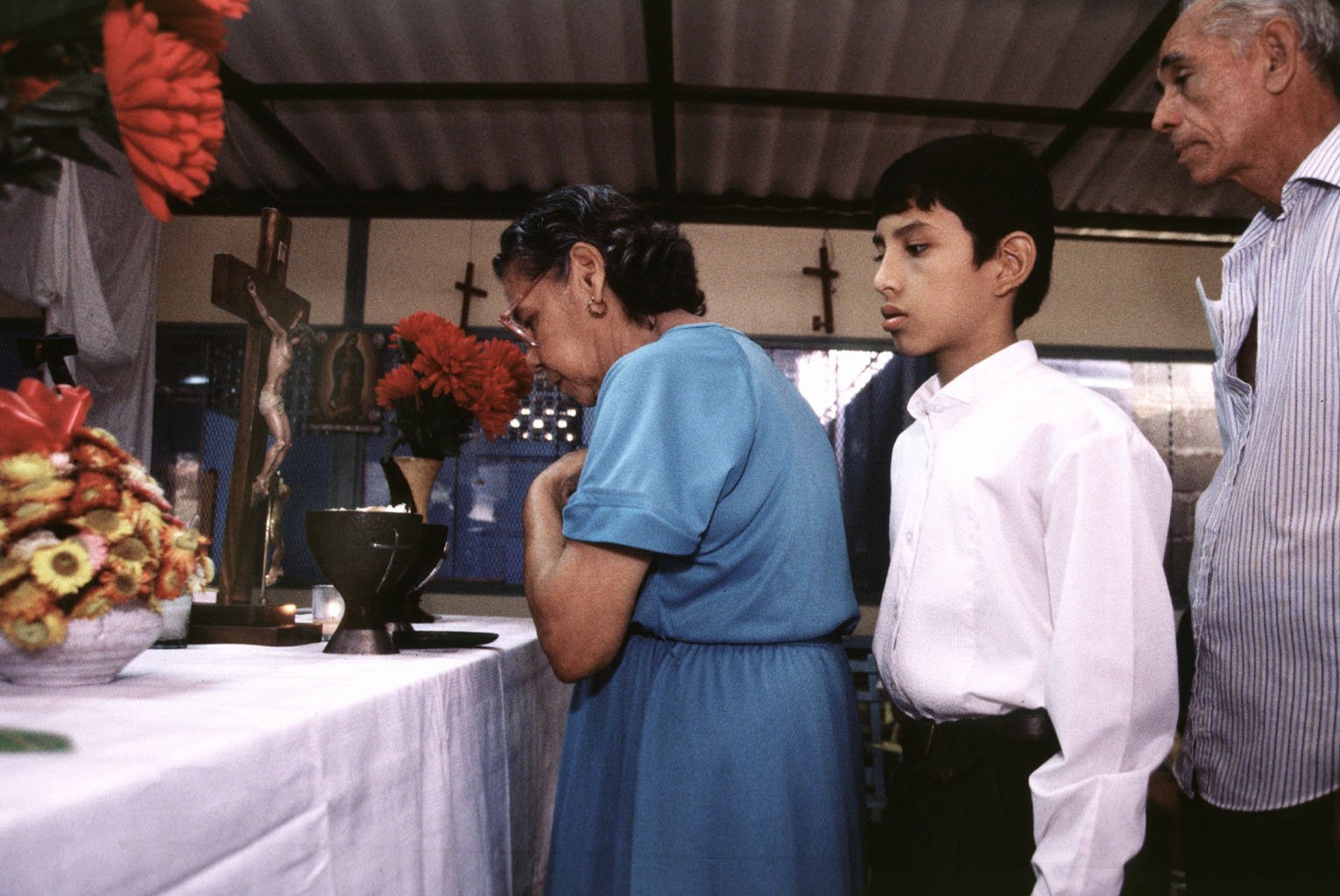 Residents of the Nicarao neighborhood in Managua, Nicaragua, pictured in an undated photo, receive Communion during Mass at their local chapel. Basic Christian communities formed in the 1980s exist in many areas of Nicaragua. (OSV News photo/Rohanna Mertens)