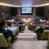 Miembros del Consejo de Seguridad de la ONU participan en un debate abierto sobre la violencia en Medio Oriente, en particular entre Israel y Palestina, en la sede de la ONU en Nueva York el 24 de octubre de 2023. (Foto CNS/Eskinder Debebe, foto de la ONU)