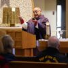 Msgr. Thomas Costa uses American Sign Language as he celebrates Mass for members of the Catholic Deaf Community of Long Island, N.Y., on the Fourth Sunday of Advent at St. Frances de Chantal Church in Wantagh, N.Y., Dec. 20, 2020. (CNS photo/Gregory A. Shemitz)