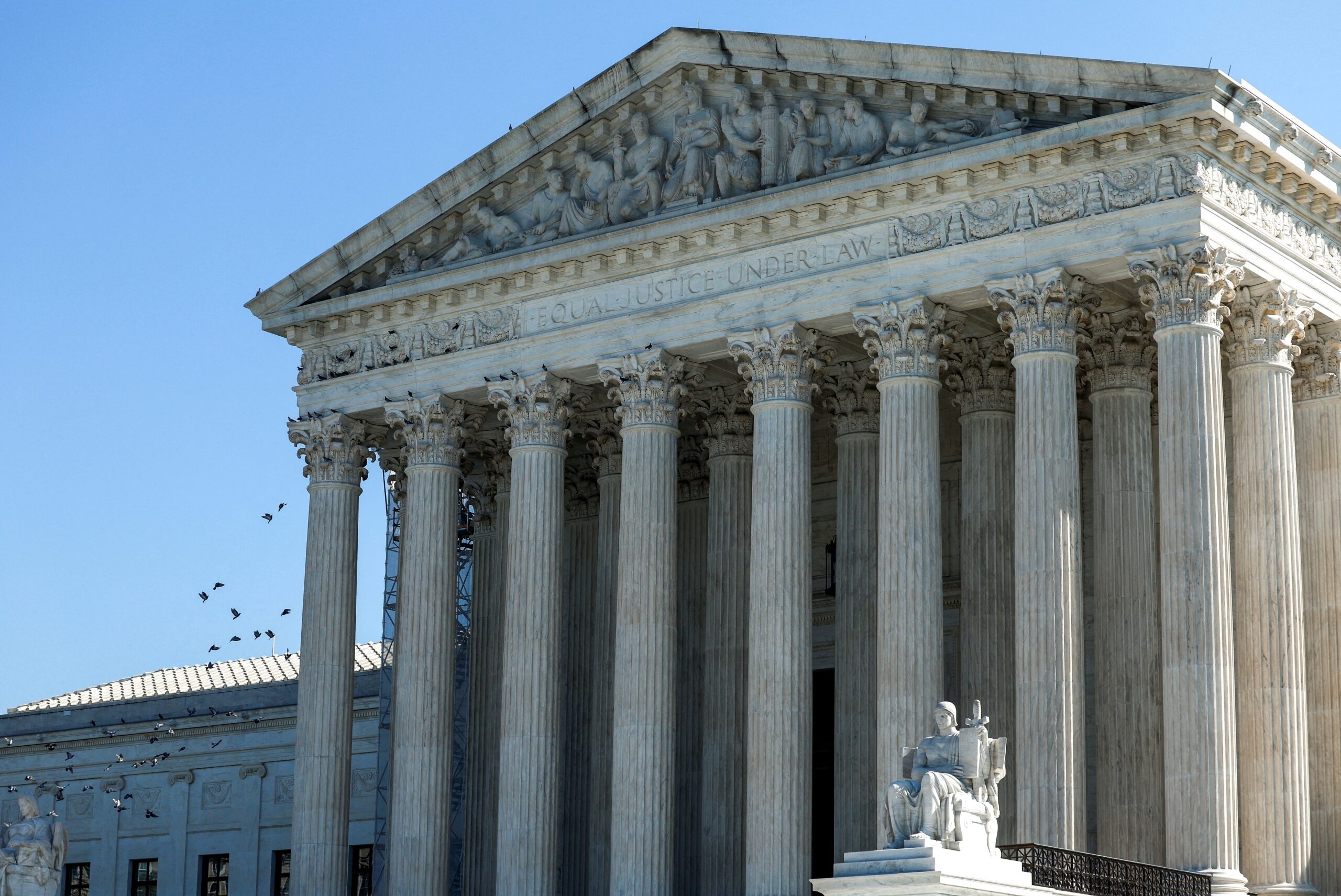 The U.S Supreme Court building as seen in Washington Oct. 4, 2023. The high court heard oral arguments Nov. 7 in the case United States v. Rahimi, concerning whether people who are subject to a domestic violence protective order can be denied legal possession of a gun. (OSV News photo/Evelyn Hockstein, Reuters)