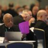 Cardinal Wilton D. Gregory of Washington looks over paperwork during a Nov. 15, 2023, session of the fall general assembly of the U.S. Conference of Catholic Bishops in Baltimore. (OSV News photo/Bob Roller)