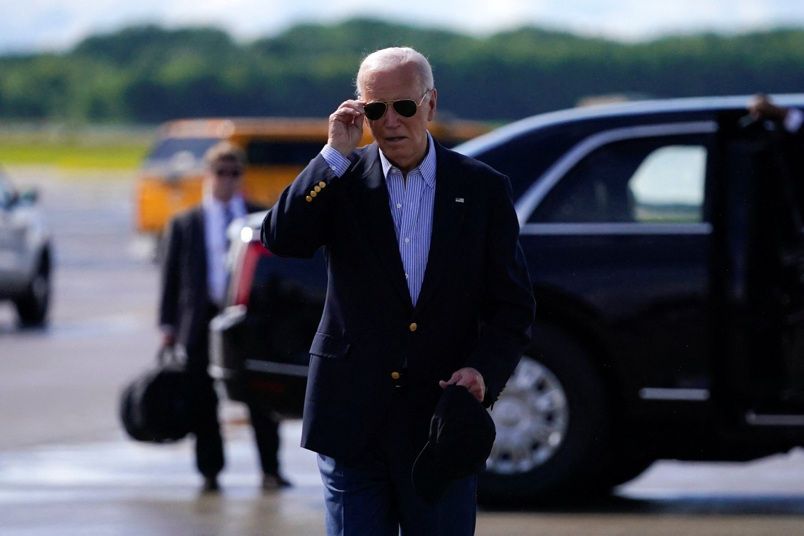 U.S. President Joe Biden attends a campaign event, in Madison