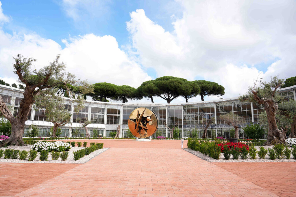 A bronze sculpture titled 