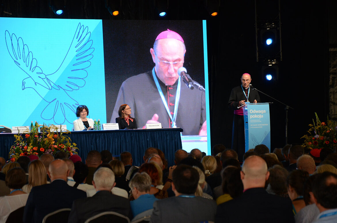 Archbishop Wojciech Polak of Gniezno, primate of Poland, speaks Sept. 11, 2025, during the opening the Council of Gniezno - a major Christian peace summit organized Sept. 11-14 in the birthplace of Poland. Church leaders from around the globe urged Christians to be bold in building peace amid wars in Ukraine, the Holy Land, Africa and beyond during the gathering. (OSV News photo/courtesy Council of Gniezno)