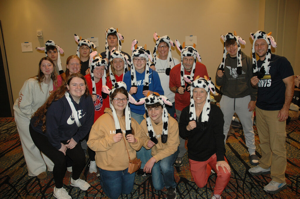 Funny hats show the...