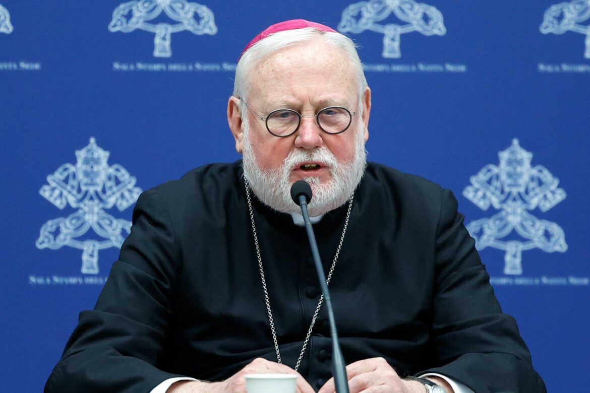 Archbishop Paul R. Gallagher, Vatican foreign minister, speaks during a news conference at the Vatican Jan. 18, 2024. In a speech at an event hosted by the Italian Embassy to the Holy See Jan. 13, 2026, Archbishop Gallagher talked about the issue of surrogacy, saying it violates the dignity of both unborn children and pregnant women, reducing them to mere commodities and victims of exploitation. (CNS photo/Lola Gomez)