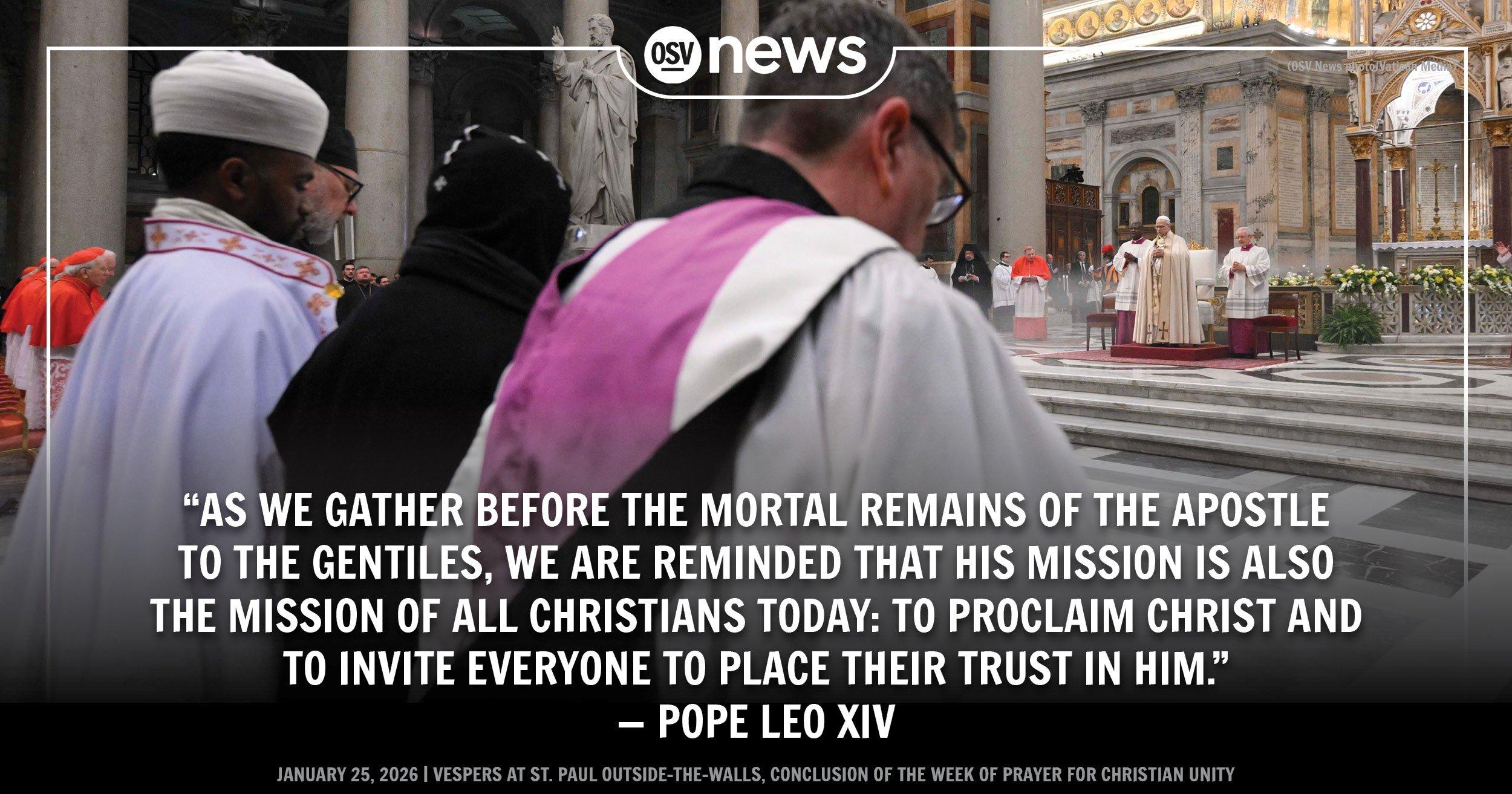 Full text: Pope Leo XIV’s homily at vespers concluding the Week of Prayer for Christian Unity