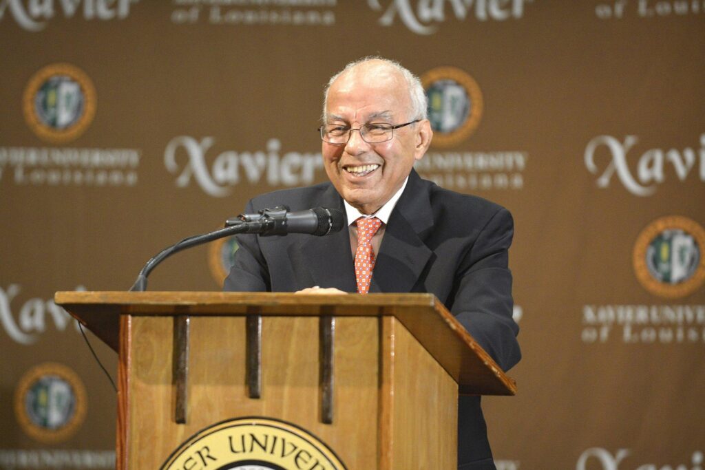 Norman C. Francis, who began his 47-year tenure as president of Xavier University of Louisiana on the day Rev. Martin Luther King Jr. was assassinated in 1968 and became a national icon for education and racial justice, died Feb. 18, 2026, at Ochsner Hospital. He was 94. He is pictured in a 2014 photo. (OSV News photo/Frank J Methe, Clarion Herald)