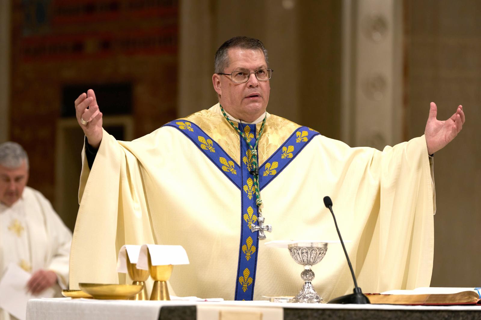 Bishop Douglas Lucia of Syracuse celebrates Mass at the Cathedral of the Immaculate Conception in Syracuse, New York