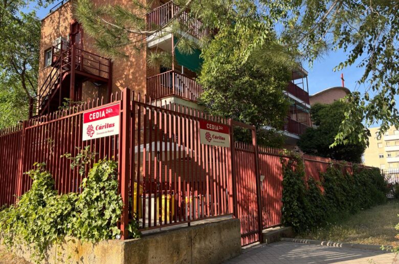 The exterior of the CEDIA 24 Horas, a social center run by Caritas Madrid, is seen May 28, 2026. When he arrives in Madrid June 6, Pope Leo XIV will visit the center, which serves as a shelter and offers social services, psychological care and workshops for the city's homeless. (OSV News photo/Paulina Guzik)