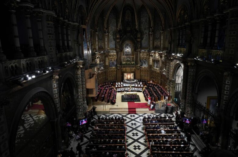 Pope Leo XIV speaks after praying the rosary at the Abbey of Our Lady of Montserrat in Montserrat, Spain, June 10. (CNS photo/Lola Gomez)