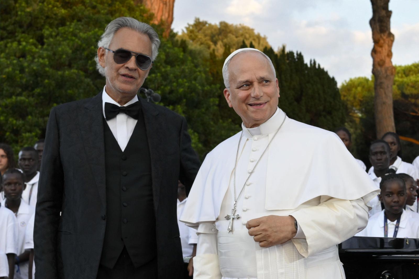 Pope Leo XIV at Andrea Bocelli concert: Music's beauty points us to God - OSV News