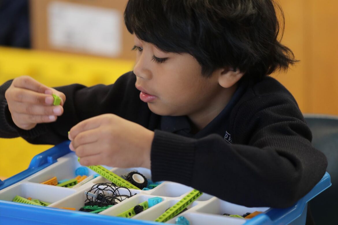 Second-grader Isaiah Carson works in a science, technology, engineering and math program, or STEM, at Assumption of the Virgin Mary School in Pasadena, Calif., Jan. 15, 2025. At the start of a new school year, Catholic educators describe how they are making use of AI and responding to its challenges. (OSV News photo/Bob Roller)