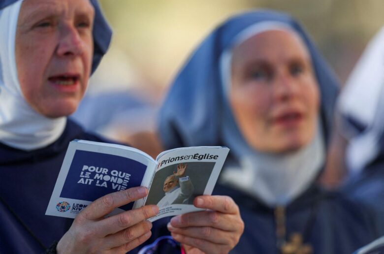 Nuns gather as Pope Leo XIV celebrates Vespers at the Notre Dame de Paris Cathedral in Paris Sept.25, 2026, as part of his four-day apostolic journey to France. (OSV News/Gonzalo Fuentes, Reuters)