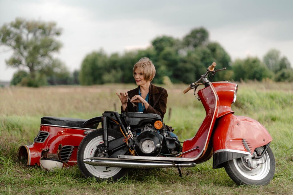 Dorota Chotecka-Pazura, the actress who portrays Polish contemporary mystic Alicja Lenczewska, is seen in an undated photo from film set of "Mistyczka" ("The Mystic"). The feature film about Lenczewska's life and spiritual journey of conversion opened Sept. 11, 2026, and exceeded all expectations with 160,000 Poles flocking to theaters during the first two weeks after its release. (OSV News photo/courtesy Rafael Film)